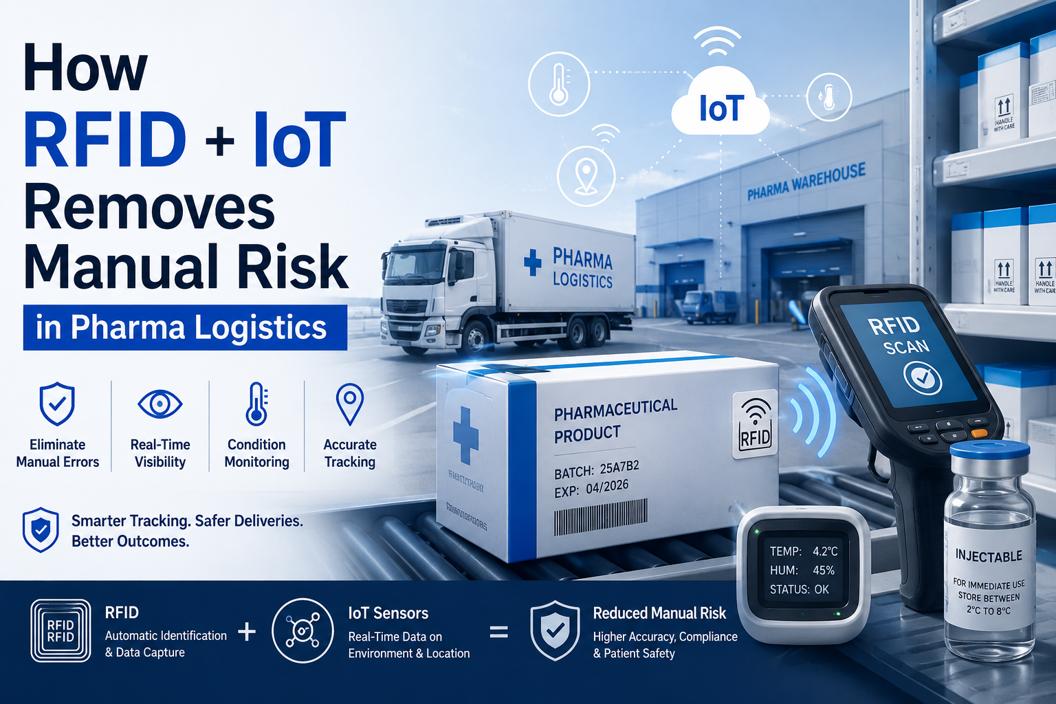How RFID + IoT Removes Manual Risk in Pharma Logistics