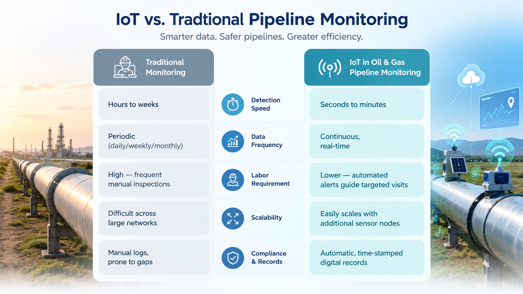 IoT vs. Traditional Pipeline Monitoring: A Side-by-Side Comparison